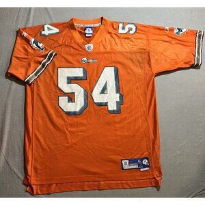 Rare 2001 Miami Dolphins #54 Zach Thomas Reebok Jersey Mens XL Orange Helmet Tag